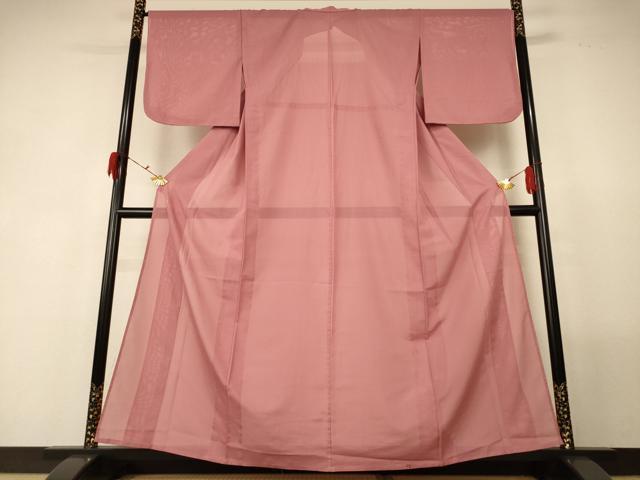Rakuten - 平和屋着物＊夏物　色無地　絽　真赭色　洗える着物　AABF9497jd