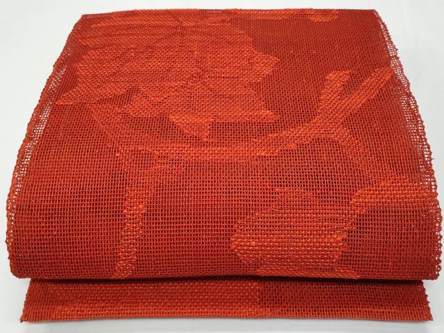 平和屋着物＊夏物　八寸名古屋帯　羅　枝花文　正絹　逸品　CAAW5207fb