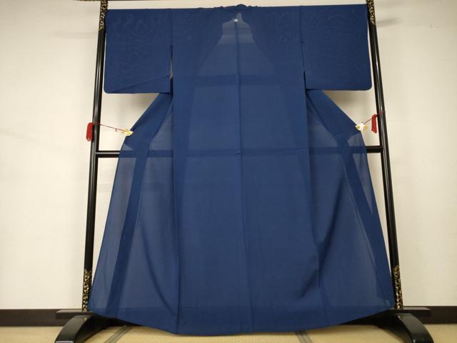 Rakuten - 平和屋着物＊夏物　色無地　絽　青藍色　正絹　逸品　AABA2776jd