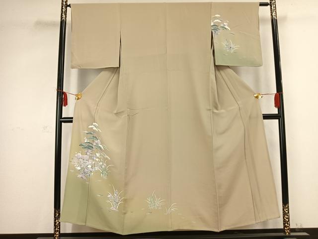 乐天商城 - 平和屋着物▽訪問着　単衣　草花文　正絹　逸品　AABC0484fy