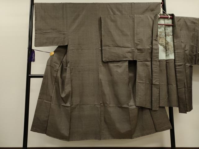 平和屋着物■男性 本場大島紬 アンサンブル 泥染め 100亀甲 正絹 逸品 CAAP4448dy