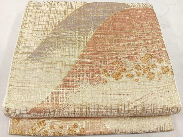 平和屋着物◎西陣　六通柄袋帯　遠山箔散らし　金糸　正絹　逸品　CAAU7514nb