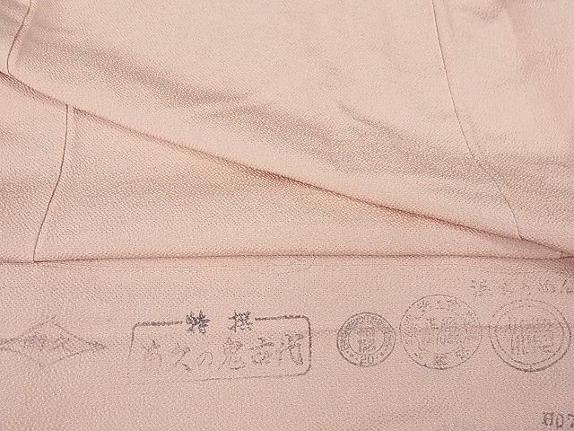 平和屋着物■上質な色無地 珊瑚色 鬼しぼ縮緬 南久の鬼古代 反端付き 逸品 DAAD5845rt