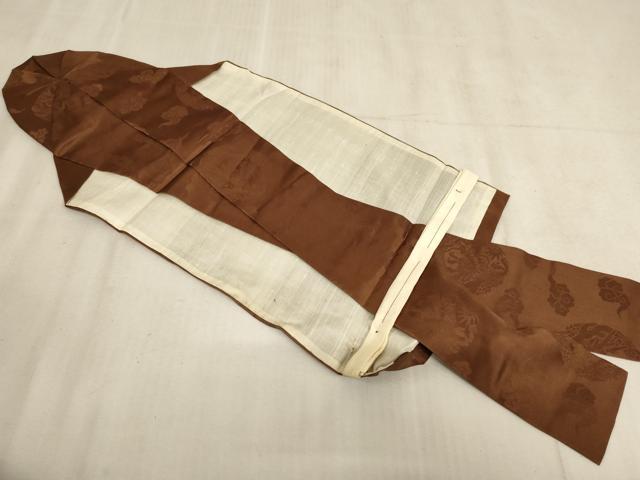 平和屋本店■僧綱板　龍丸地紋　茶色地　法衣　寺院　仏具　仏教　僧侶　神職　装束　未使用　AAAU5660ja