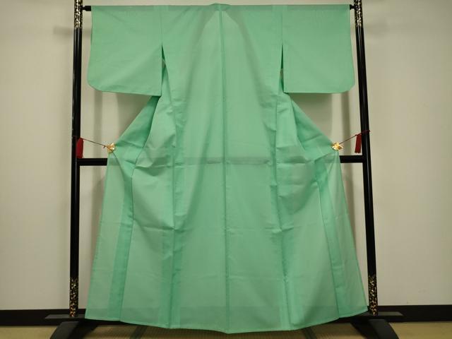 平和屋着物＊夏物　色無地　絽　薄浅葱色　洗える着物　AABA5616sx