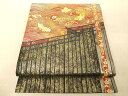 平和屋着物◎六通太鼓柄袋帯 唐織 流水花蝶文 金糸 引箔 正絹 逸品 AAAM7734fw(4)