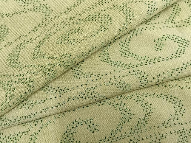 平和屋着物▽上質な紬　単衣　渦巻き文　正絹　逸品　AABB2145fy