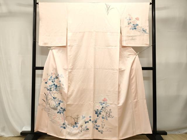 平和屋着物■訪問着　流水枝花文　暈し染め　正絹　逸品　CABI8090ev