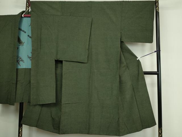 平和屋着物■男性 紬 アンサンブル 長羽織 霞文 正絹 逸品 DAAQ1912we