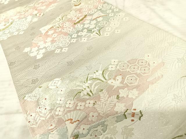 平和屋着物◎六通柄袋帯　唐織　平安宝文　金銀糸　正絹　逸品　AAAZ2273yx