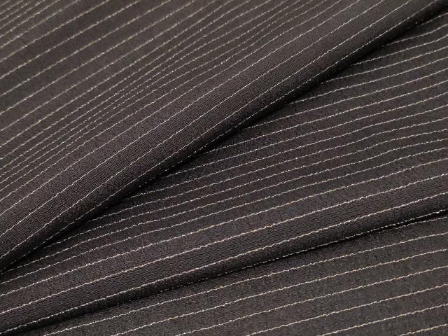 平和屋着物＊夏物　小紋　紗　横段文　銀糸　正絹　逸品　AAAZ8555jd