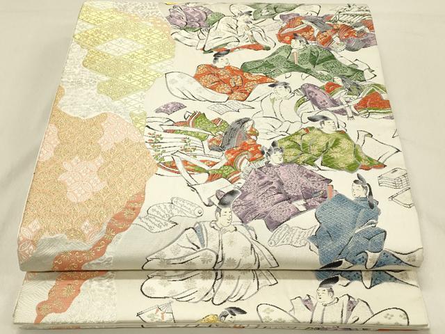 平和屋着物◎六通柄袋帯　三十六歌仙　金糸　正絹　逸品　DAAV2953qp