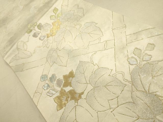 平和屋着物●六通柄袋帯　蔦の葉花文　金銀糸　正絹　逸品　DAAJ8574jm