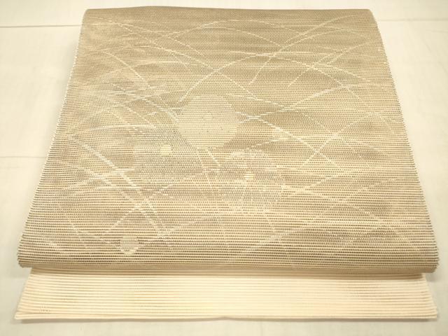 平和屋着物＊夏物　八寸名古屋帯　螺鈿箔　草花文　銀糸　正絹　逸品　DAAW1536cm