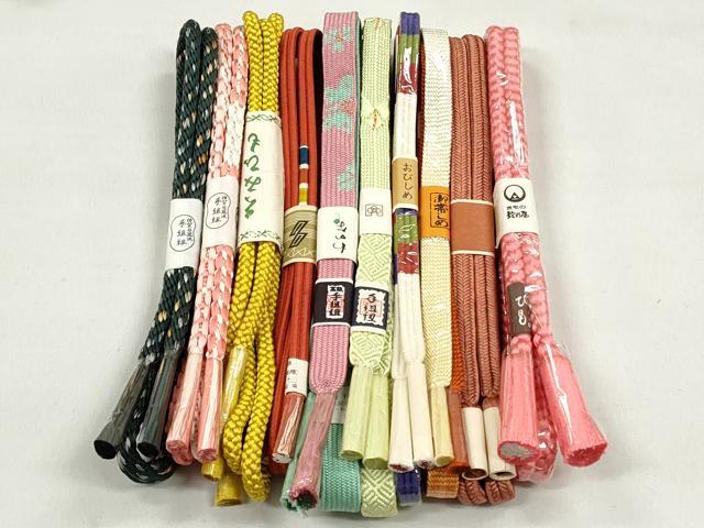平和屋着物●和装小物　帯締め10本セット　高麗組　冠組　金糸　鈴乃屋扱い　逸品　未使用　CABK4915qe