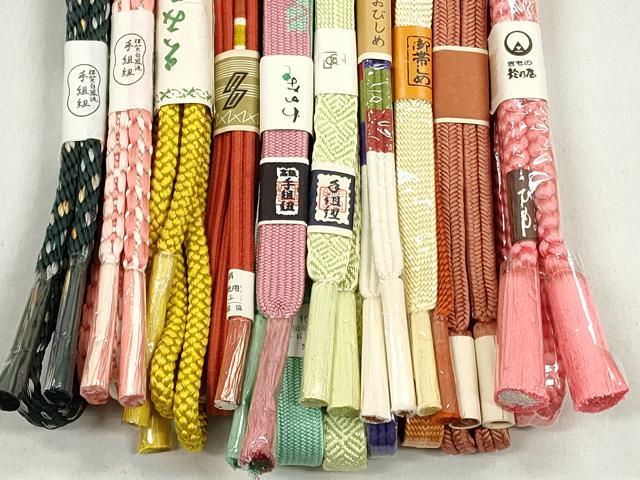 平和屋の平和屋着物●和装小物　帯締め10本セット　高麗組　冠組　金糸　鈴乃屋扱い　逸品　未使用　CABK4915qe｜アングル3