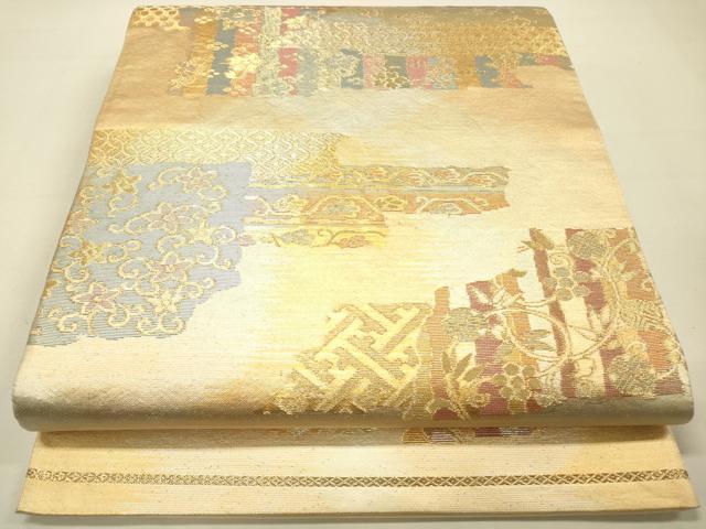 乐天商城 - 平和屋着物◎六通柄袋帯　壁画花鳥文　金糸　引箔　正絹　逸品　DAAJ4324re