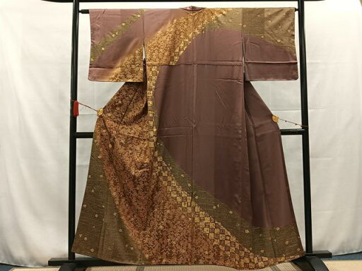 平和屋着物■訪問着 駒刺繍 更紗花文 暈し染め 金彩 正絹 逸品 AAAS7864mf 平和屋着物■訪問着 駒刺繍 更紗花文 暈し染め 金彩 正絹 逸品 AAAS7864mf