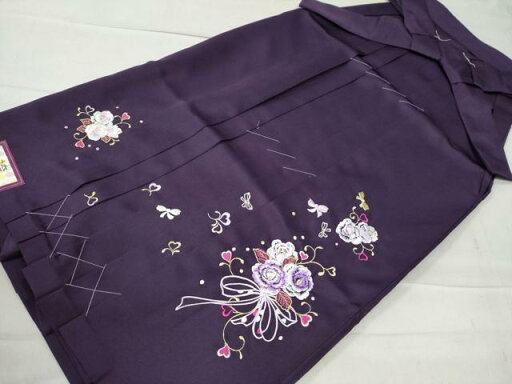 平和屋着物●女性 行灯袴 総刺繍 花唐草文 桑の実色 卒業式 洗える着物 未使用 CAAU2298yc 平和屋着物●女性 行灯袴 総刺繍 花唐草文 桑の実色 卒業式 洗える着物 未使用 CAAU2298yc