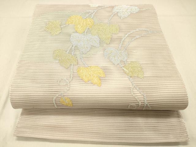 Other - 平和屋着物＊夏物　絽綴れ　太鼓柄袋帯　蔦の葉文　金銀糸　正絹　逸品　DABA0917cm