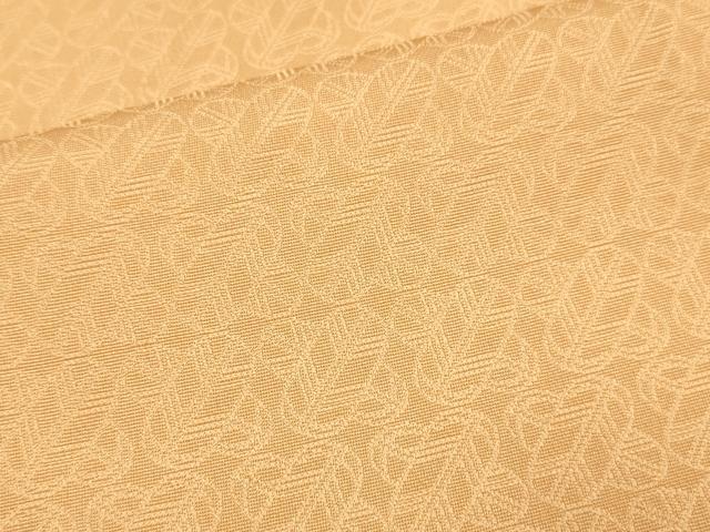 Uramono - 平和屋着物■上質な色無地　違い鷹の羽地紋　小麦色　正絹　逸品　DABE9706du