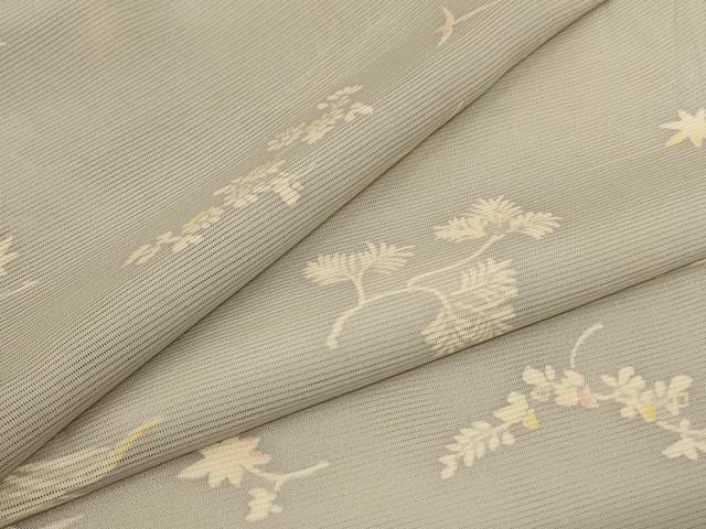 Rakuten - 平和屋着物＊夏物　小紋　絽　草花文　正絹　逸品　AABD3389jd