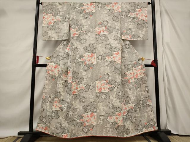 平和屋着物■上質な小紋　舞花文　正絹　逸品　AABD9539st