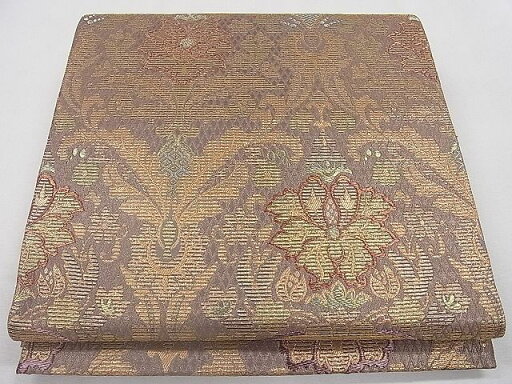 平和屋着物◎六通柄袋帯 更紗花文 金糸 逸品 CAAF4346ou 平和屋着物◎六通柄袋帯 更紗花文 金糸 逸品 CAAF4346ou