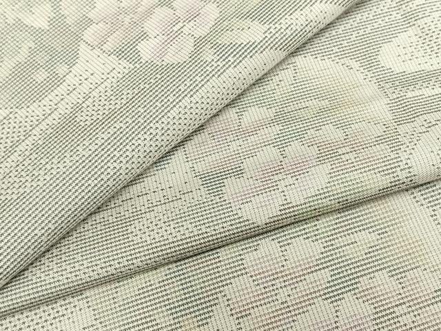 Rakuten - 平和屋着物▽本場大島紬　白大島　単衣　9マルキ　流水草花丸文　正絹　逸品　AAAZ9318fy