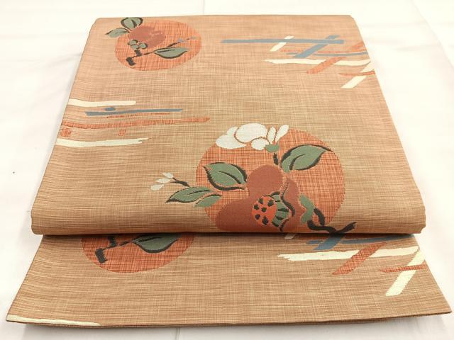 Rakuten - 平和屋着物◎六通柄袋帯　花丸文　正絹　逸品　BAAM6530cm