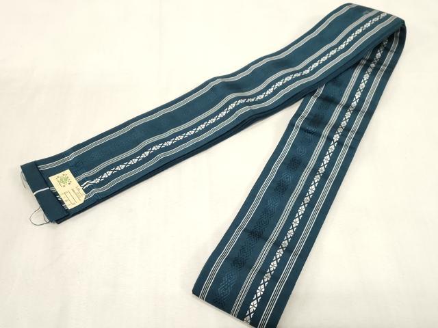 平和屋の平和屋着物●男性　本場筑前博多織　角帯　献上　証紙付き　正絹　逸品　未使用　CABG2965dy｜アングル2