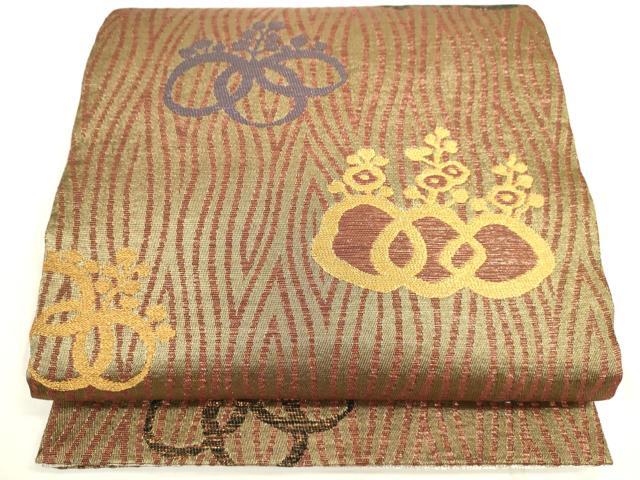 平和屋着物■両面 六通柄袋帯 桐文 金糸 正絹 逸品 DAAL4416jm
