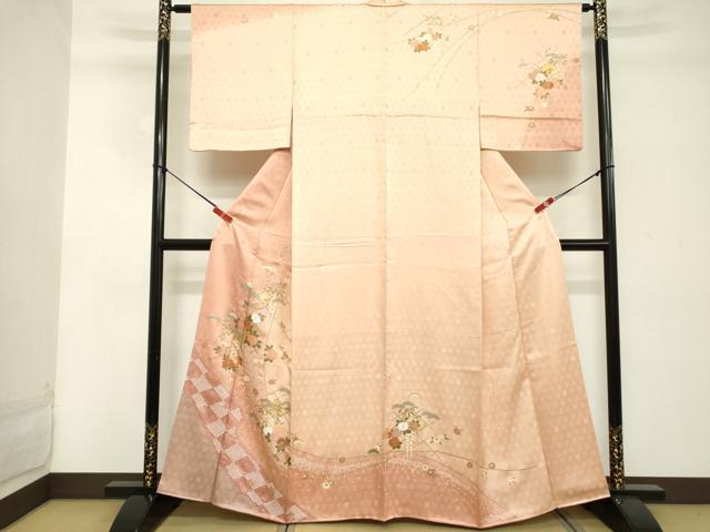 平和屋着物■訪問着 絞り 草花文 暈し染め 金彩 正絹 逸品 DABD2547cd