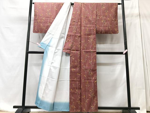 平和屋着物■上質な小紋　枝葉文　洗える着物　未使用　CABD7094xe