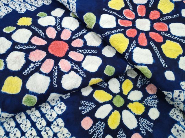 平和屋着物∴夏物　浴衣　有松鳴海絞り　花火　綿　逸品　未使用　CABE9024ng
