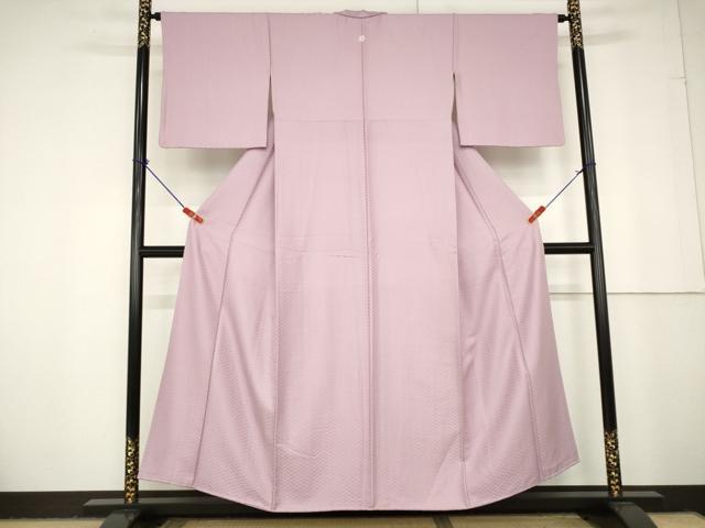平和屋着物■上質な色無地 籠目地紋 薄柿色 正絹 逸品 AAAW3707ma