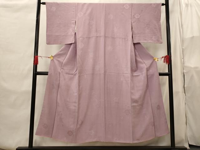 平和屋着物■上質な色無地 舞花地紋 浅紫色 正絹 逸品 AABH3550st