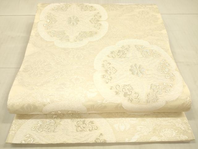 平和屋着物＊夏物　六通柄　京袋帯　正倉院花文　銀糸　正絹　逸品　DAAX8610cm