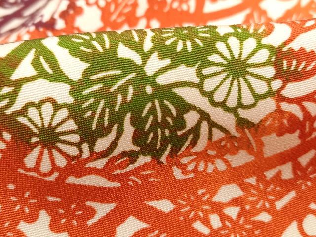 Full-Length Under-Kimono - 平和屋着物■上質な小紋　型染め　草花文　暈し染め　正絹　逸品　DABC9352qa