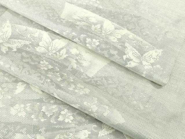 Rakuten - 平和屋着物▽極上　本場大島紬　白大島　単衣　7マルキ　鬘帯舞蝶文　逸品　DZAB0900kh5