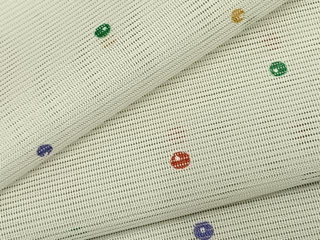 平和屋着物＊夏物 小紋 絽 鹿の子文 洗える着物 AAAY3213fy