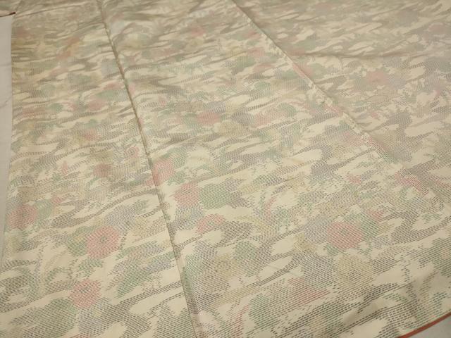 平和屋着物■本場大島紬　白大島　草花文　正絹　逸品　AABE4635st