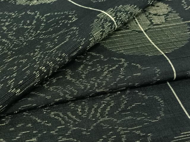 Full-Length Under-Kimono - 平和屋着物▽上質な紬　単衣　花菱文　正絹　逸品　AABG8747jh