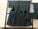 平和屋着物■男性 お召 アンサンブル 格子柄 正絹 逸品 BAAM4198by