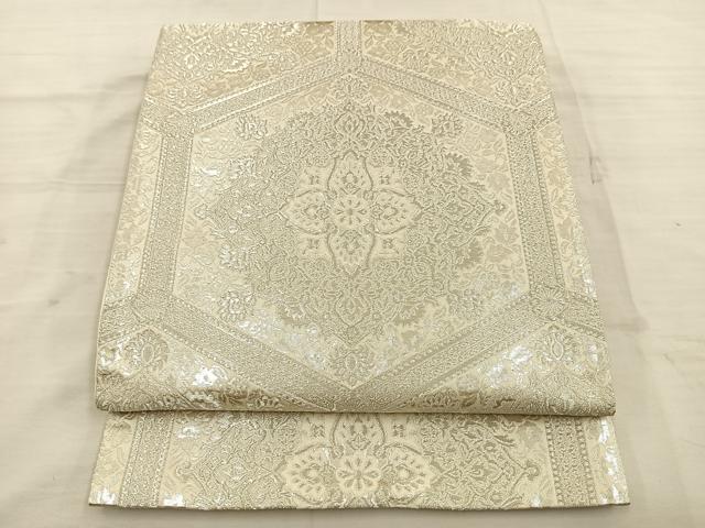 平和屋着物◎西陣　服部織物謹製　六通柄袋帯　オリエント更紗　銀糸　正絹　逸品　BAAT4718kg