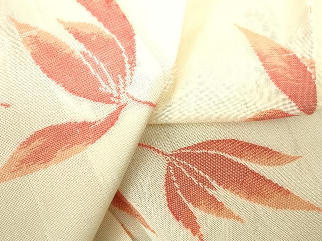 平和屋着物＊夏物 小紋 紗 舞葉文 正絹 逸品 DAAV1772op