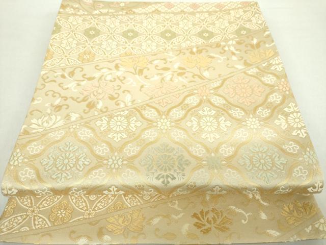 平和屋着物●西陣織 陰山織物謹製 箔屋清兵衛 六通柄袋帯 正絹錦織 新作 欧亜吉祥文 経糸三千六百本 金糸 逸品 未使用 DABA1783ps