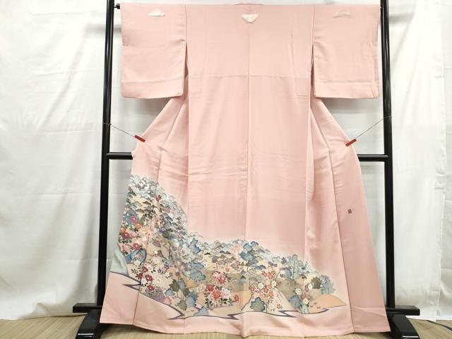 平和屋着物■豪華色留袖 作家物 刺繍 風景花松文 暈し染め 金銀彩 正絹 逸品 DABG4738qa