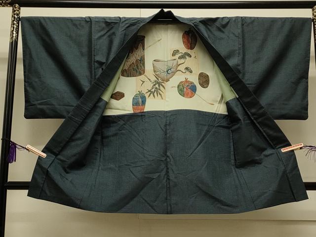 平和屋着物■男性　本場大島紬　アンサンブル　100亀甲　正絹　逸品　CAAP1242th