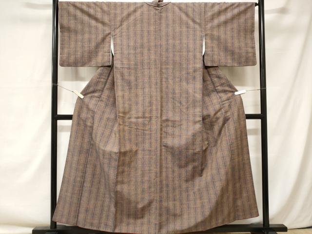 平和屋着物■上質な紬　変わり麻の葉間道　正絹　逸品　CAAY1626ev